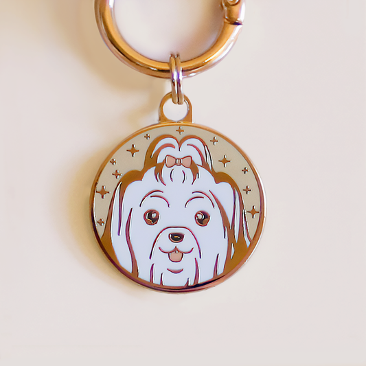 Maltese Long Coat Dog ID Tag