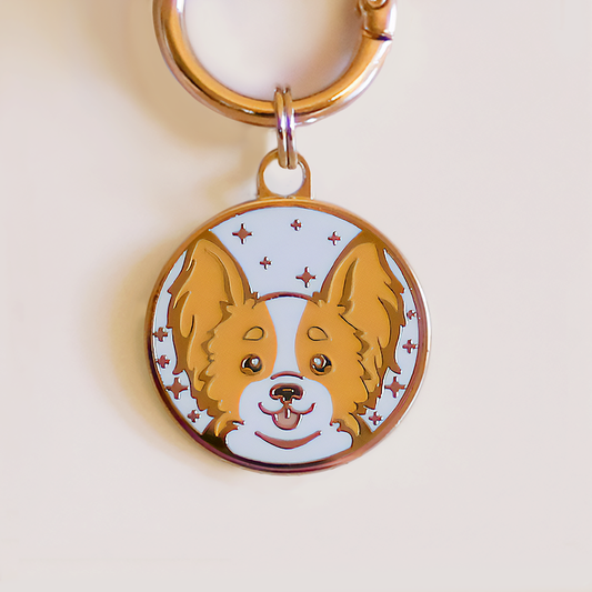 Papillon Dog ID Tag (Butterfly Pup)
