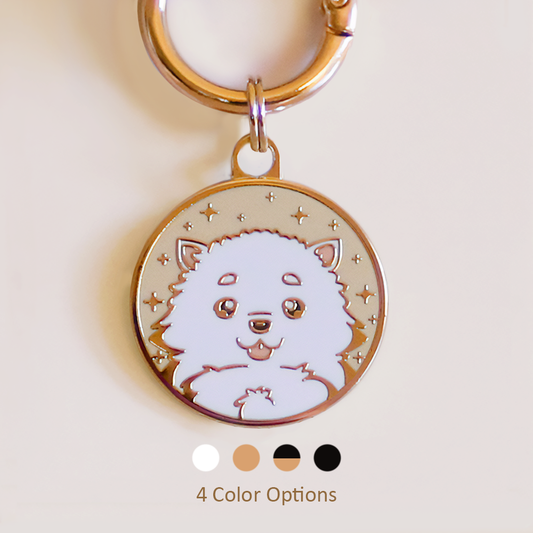 Pomeranian Dog ID Tag (Pompom)